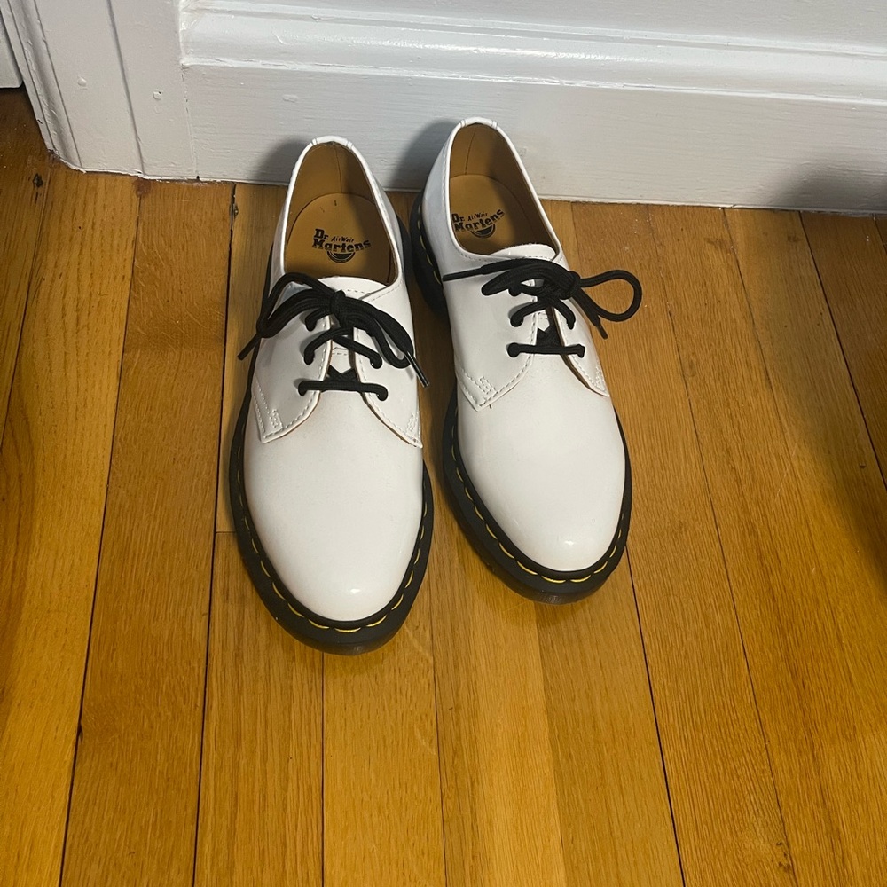 Dr. Martens White Patten Leather